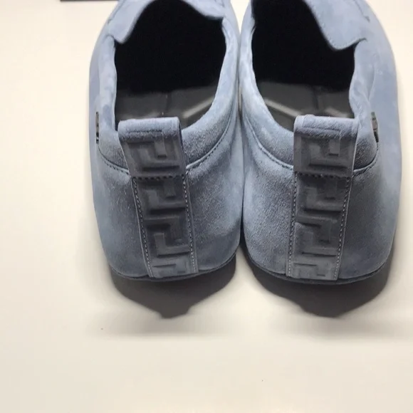 New Authentic Versace Villa Suede Driver Shoes – Blue (Size 47)